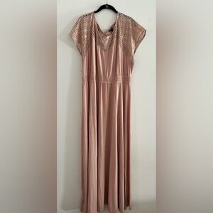 Torrid Blush Maxi Dress with Lace Detail